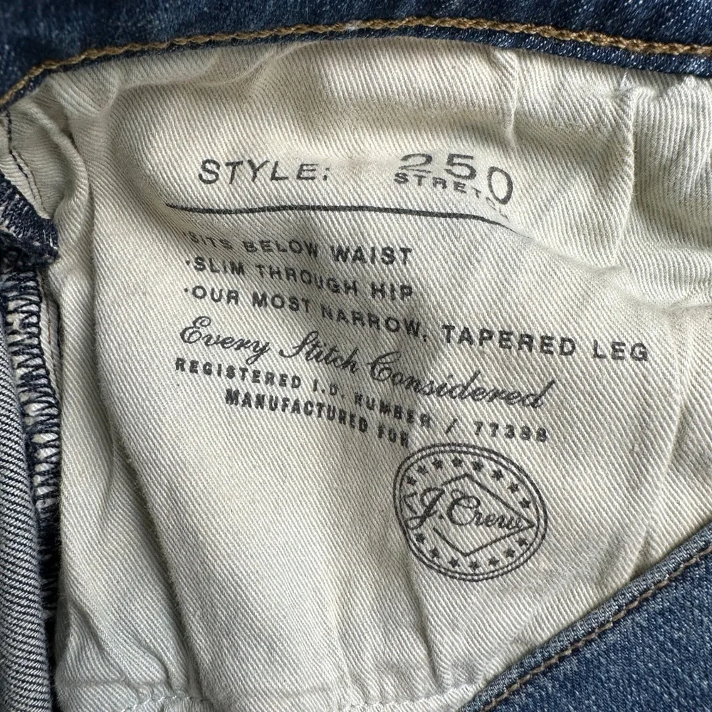 J. Crew Jeans Mens 29x32 Blue 250 Skinny‎ Stretch Denim Every Stitch Considered